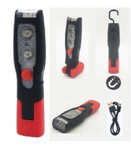 Handheld Rechargeable LED Work Light Camping Inspection LED Flashlight 45x30x190mm