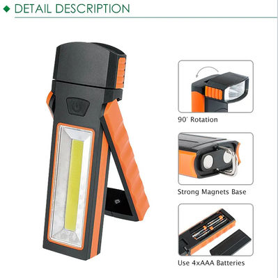 COB Portable Magnetic Work Light Battery Operated With 1W LED On Head Magnetic Inspection Repair Emergency
