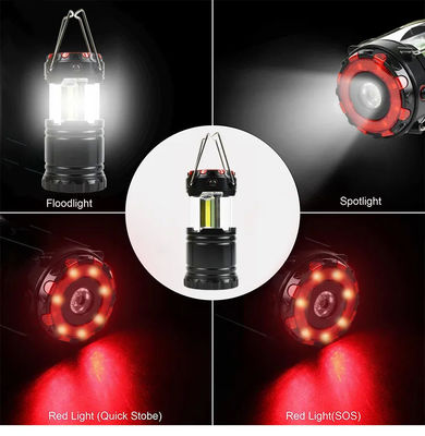 8.7x8.7x14.5(20.5)Cm Portable Outdoor Large LED Pop Up Lantern With Spot Light Warning Light
