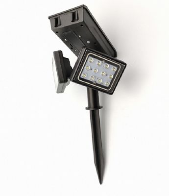 24.5x15x14cm solar powered garden lED lights Double Heads 24LED ABS 2000mah 18650 Lithium Battery
