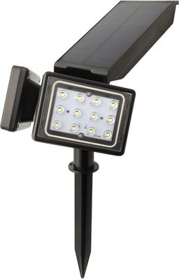 24.5x15x14cm solar powered garden lED lights Double Heads 24LED ABS 2000mah 18650 Lithium Battery