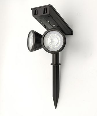 16LED ABS Solar Powered Garden LED Lights Double Heads 2000mah 18650 Lithium Battery 25x14x16.5cm