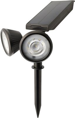 16LED ABS Solar Powered Garden LED Lights Double Heads 2000mah 18650 Lithium Battery 25x14x16.5cm