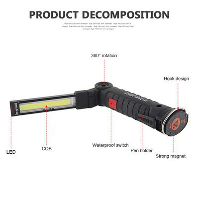 360 Deg Free Rotating 3W COB Portable Magnetic Lights Torch 200 Lumen