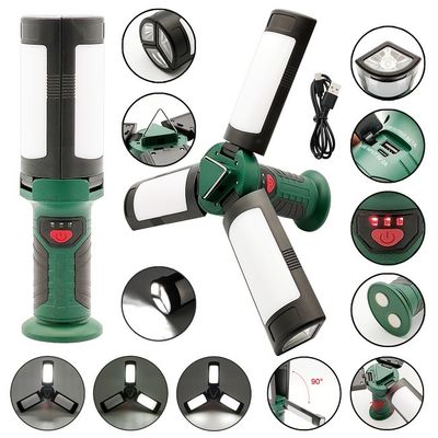 Rechargeable LED Camping Lantern 3 Leaves SMD Panels Flood Beam LED Work Light Foldable Magnet Handheld