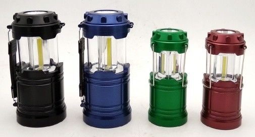 Battery Powered 2 In 1 LED Camping Lantern Large COB Pop Up Lantern 8.1x8.1x13.8(18.8)Cm