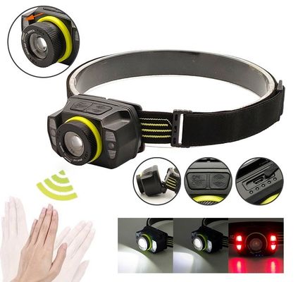 3W Rechargeable LED COB Headlamp With Gesture Wave Sensor LED Focus Adjustable