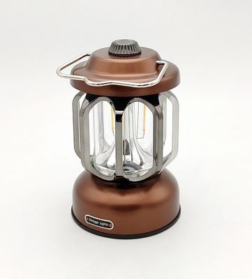 Outdoor Retro 2 In 1 LED Camping Lantern Portable Garden ABS Metal Handle