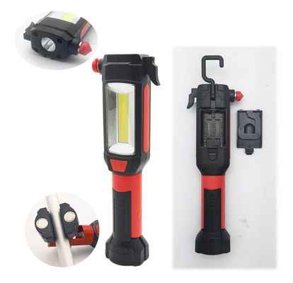 Functional Battery Powered Portable Work Light With Emergency Hammer And Belt Cutter ABS Plastic 8x3.5x22cm