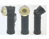 Functional LED Flashlight 4x4x14cm With Adjustable Pivoting Head Up To 90