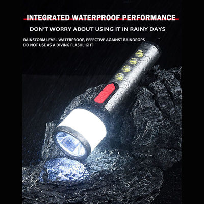 LED Rechargeable Flashlight  ABS Aluminum 1LED COB  1200MAH With Type - C  Charging 5*5*18cm