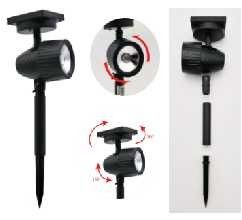 Super Bright LED  Solar Powered Lawn Lights 7.6X11.2X35.5cm 215g 1W Adjustable Focus Beam