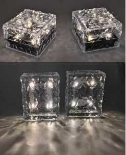 SMD2835 Warm White Solar Powered Garden Lights Ice Brick Light 10*10*5cm 4pcs