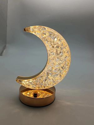 Battery Powered Night Light Moon Shape Rechargeable Table Lamp 3.7V 1200mA 18650 Lithium Battery