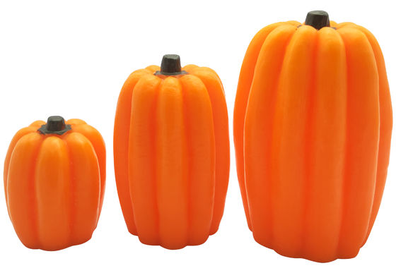Wax Pumpkin LED Light 3pk With Freehand Sketch 10*10*15cm 8*8*12cm 6.5*6.5*7.5cm