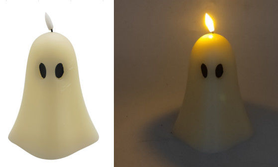 3D Flame Wax LED Ghost Light 1 LED On Off 10.5*10.8*15(18)Cm 3AAA Battery 420g