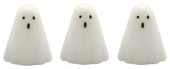 Wax Little Ghost Candle LED Light 3pk 1 On-Off 7.3*6.5*8.7cm 1CR2032 Battery