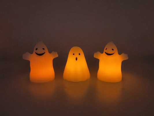 Wax Little Ghost Candle LED Light 3pk 1 On-Off 7.3*6.5*8.7cm 1CR2032 Battery