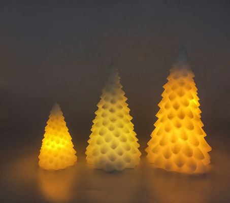 3pk Halloween Wax Pinecone LED Light  11*11*19.5cm 9.2*9.2*16.8cm 6*6*10.5cm