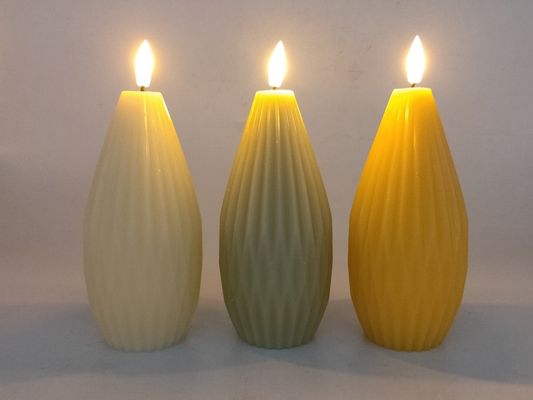 1CR2032 Battery Colorful Wax Lantern Candle Flat LED Light 6.8*6.8*14.9(17.9)Cm