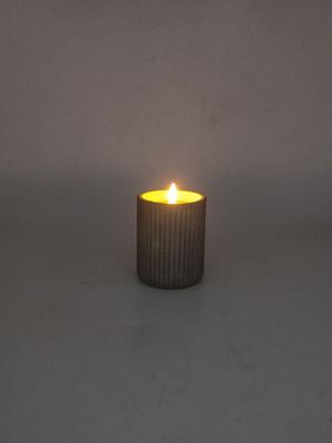 Cement Round LED Candle 1 LED On-Off 8.1*8.1*10(11.8)Cm  315g