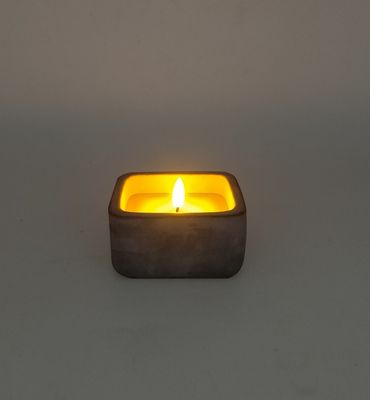 Christmas Halloween Cement Square LED Candle Light 10.2*10.2*5.3(6.2)Cm