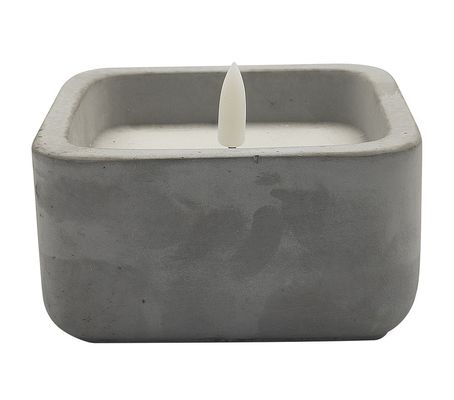 Christmas Halloween Cement Square LED Candle Light 10.2*10.2*5.3(6.2)Cm