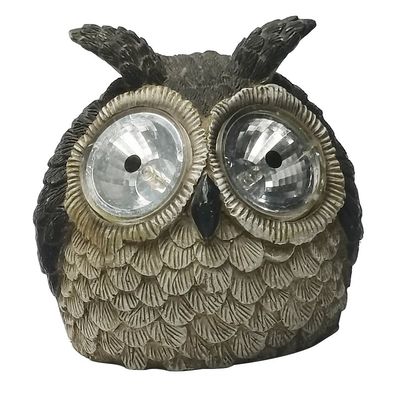 Polycrystalline Silicon Resin Solar Powered LED Lawn Light Cute Owl Shape 4.3*4.1cm