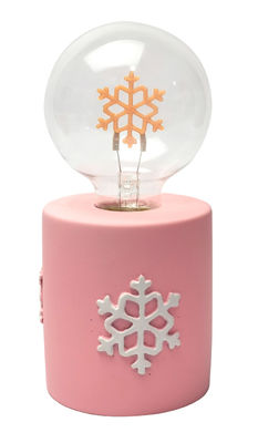 Pink Base LED Filament Lamp With Snow Flake  Resin 3AAA 8.4*8.4*18cm 615g