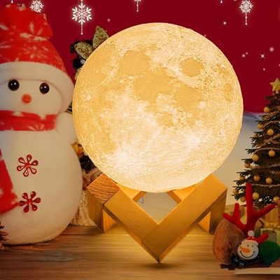Rechargeable Moon Lamp Dia 14.5cm 3D Moon Lights For  Adult Kids Bedroom Christmas Gifts