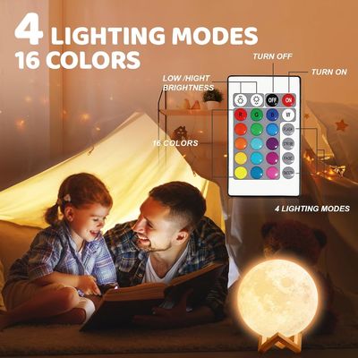 Rechargeable Moon Lamp Dia 14.5cm 3D Moon Lights For  Adult Kids Bedroom Christmas Gifts