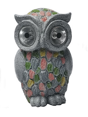 Owl Shaped Solar Powered Resin LED Lawn Light 5.4*3.2 Cm Polycrystalline Silicon