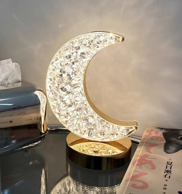 Battery Powered Night Light Moon Shape Rechargeable Table Lamp 3.7V 1200mA 18650 Lithium Battery