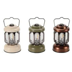 Outdoor Retro 2 In 1 LED Camping Lantern Portable Garden ABS Metal Handle